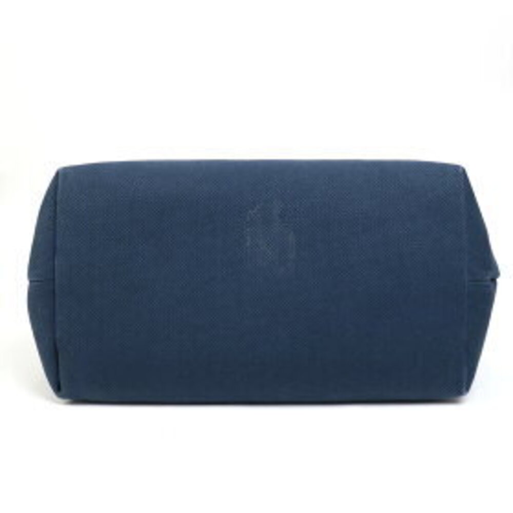 Celine Cabas Canvas Tote Bag Navy Blue Tan - Picture 6 of 7